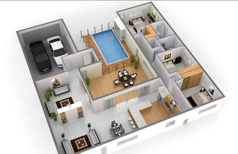 Desain Rumah Modern Ada Kolam Renang