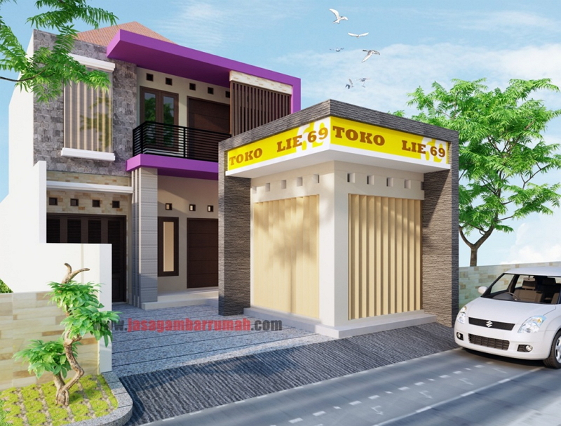 Desain Rumah Sederhana Ada Warungnya