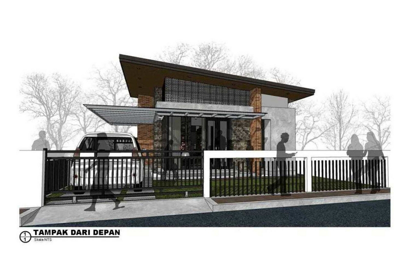 rumah minimalis 1 lantai atap miring