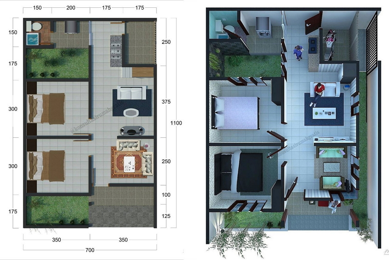 Rumah Minimalis Sederhana 2 Kamar