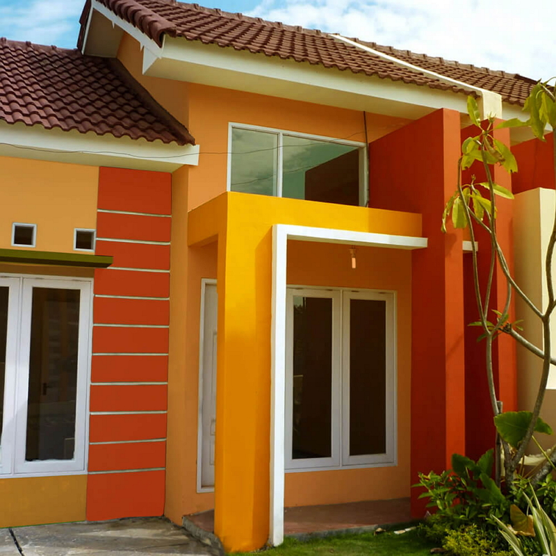 Cat Rumah Minimalis Tampak Depan Warna Cerah
