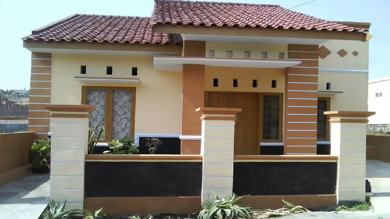 Cat Rumah Minimalis Tampak Depan Warna Cream
