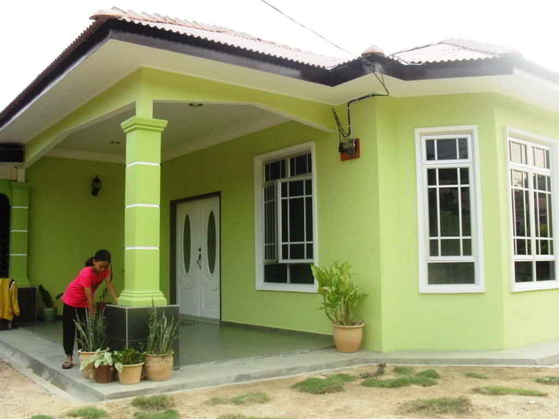 Cat Rumah Minimalis Tampak Depan Warna Hijau
