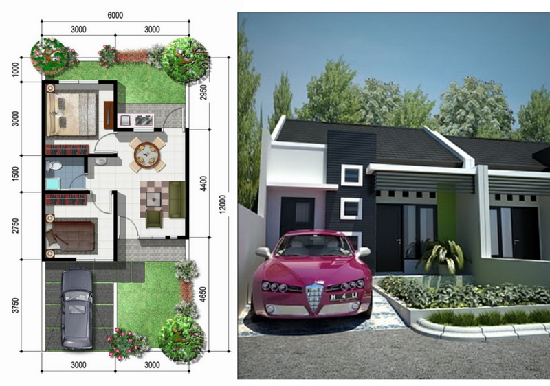 Gambar Rumah Minimalis Type 36 Beserta Denah