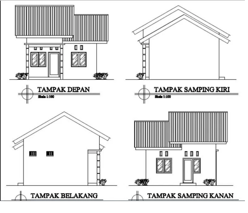 Rumah Minimalis Tampak Depan Samping Belakang