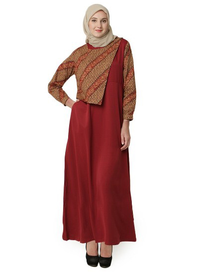 Baju Muslim Kombinasi Batik